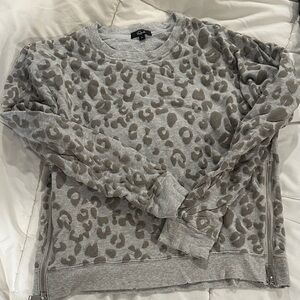 Rails Gray Leopard Print Sweatshirt